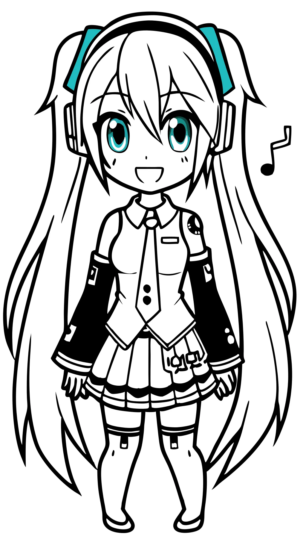 coloriage de hatsune miku